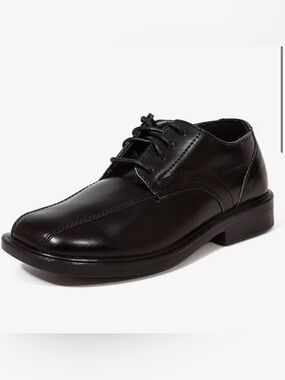Classic toddler boys black Lace-Up Dress Shoe
